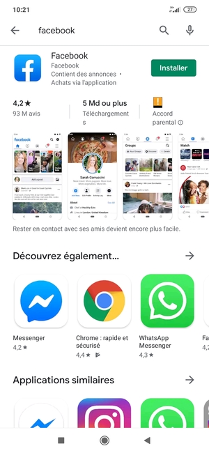 Sélectionnez l'appli