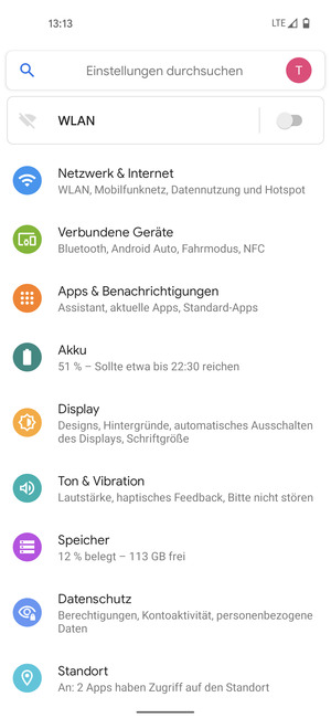 Wählen Sie Netzwerk & Internet