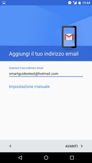 Inserisci il tuo indirizzo email e seleziona AVANTI
