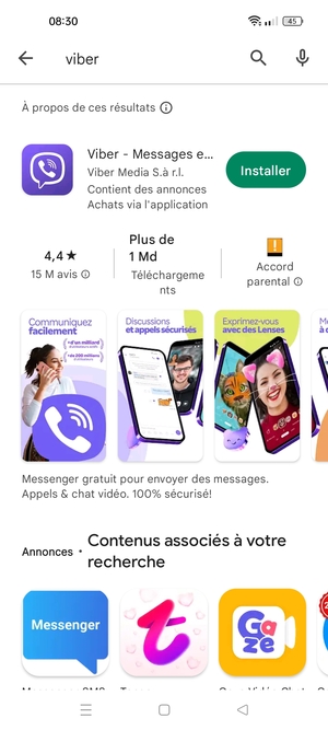 Sélectionnez l'appli