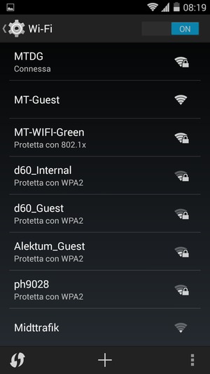 Ora sei connesso alla rete Wi-Fi