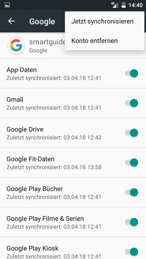 Wählen Sie Jetzt synchronisieren