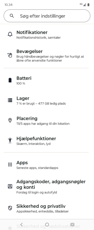 Scroll til og vælg Placering
