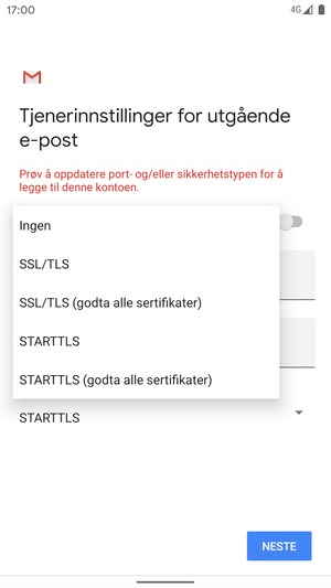 Velg Ingen og NESTE