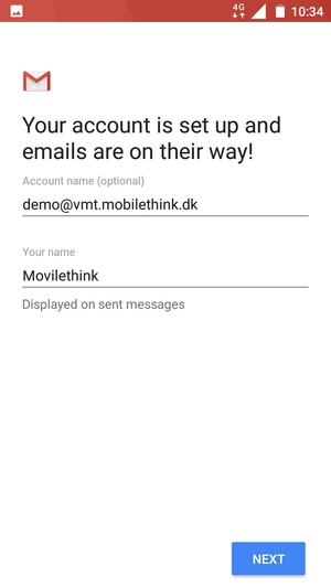 Give your account a name and enter your name. Select NEXT