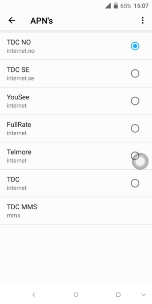 Selecteer de Menu-knop