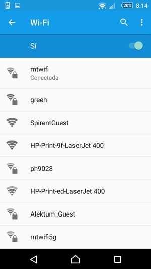 Ahora está conectado a la red Wi-Fi