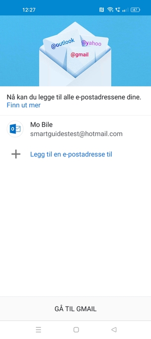 Velg GÅ TIL GMAIL