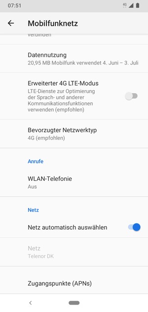 Scrollen Sie und wählen Sie Zugangspunkte (APNs)