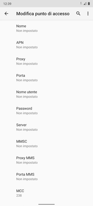 Inserisci informazioni MMS