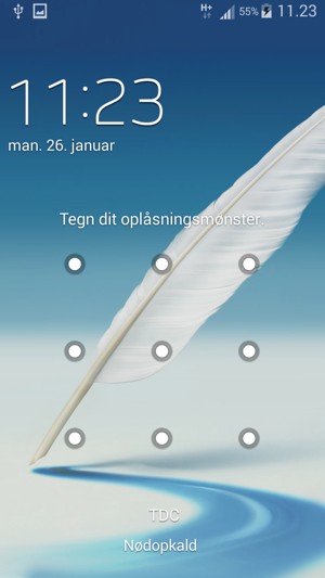 Din telefon er nu sikret med en skærmlås