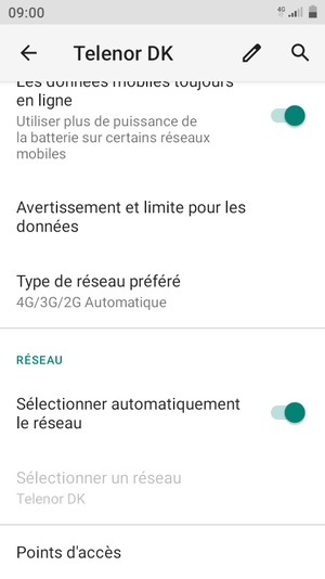 Sélectionnez Points d'accès