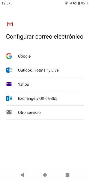 Seleccione Exchange y Office 365