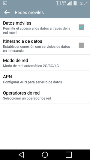 Seleccione Modo de red