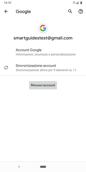 Seleziona Sincronizzazione account