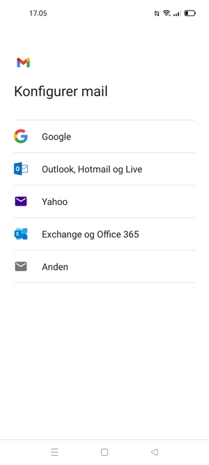 Vælg Outlook, Hotmail og Live