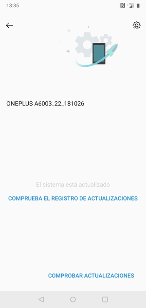 Si su teléfono está actualizado, verá la siguiente pantalla
