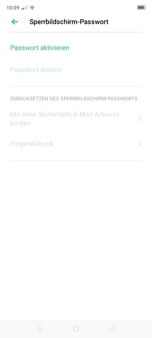 Wählen Sie Passwort aktivieren