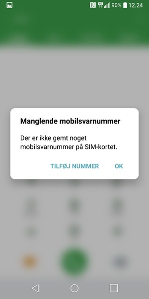 Hvis din telefonsvarer ikke er sat op, vælg TILFØJ NUMMER