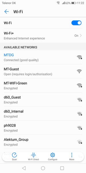 You are now connected to the Wi-Fi network