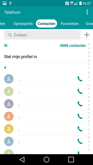 Selecteer de Menu-knop