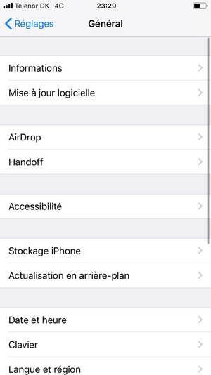 Sélectionnez Mise à jour du logicielle