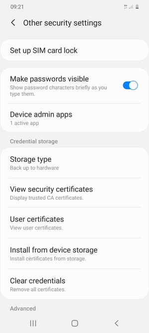Select Set up SIM card lock