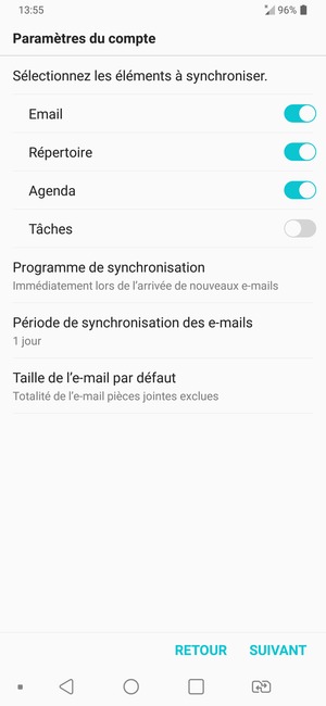 Sélectionnez SUIVANT