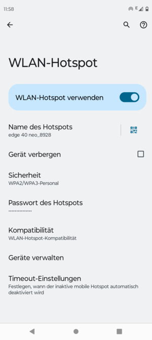 Ihr Handy ist jetzt für die Verwendung als Modem eingerichtet