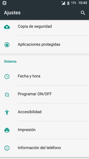 Desplácese y seleccione Información del teléfono