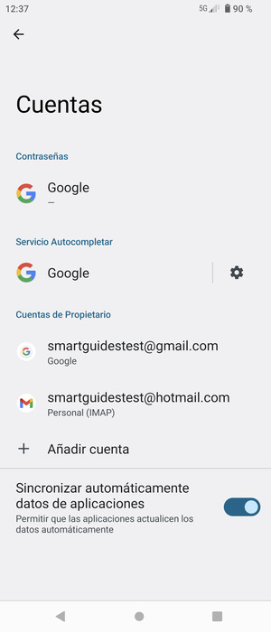 Seleccione su cuenta Google
