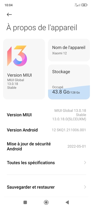 Faites défiler et sélectionnez Sauvegarder et restaurer