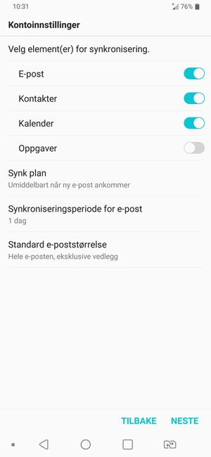 Velg NESTE