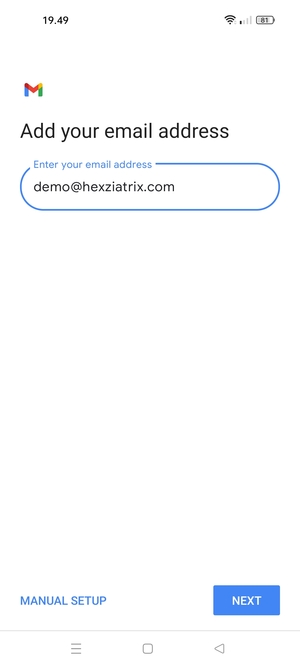 Enter your Email address and select NEXT