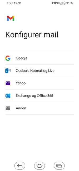 Vælg Outlook, Hotmail og Live