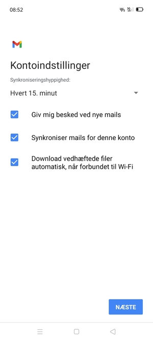 Vælg NÆSTE