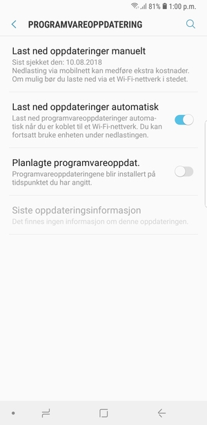 Velg Last ned oppdateringer manuelt
