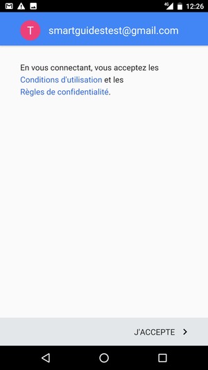 Sélectionnez J'ACCEPTE