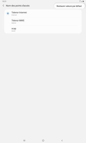 Sélectionnez Restaurer valeurs par défaut