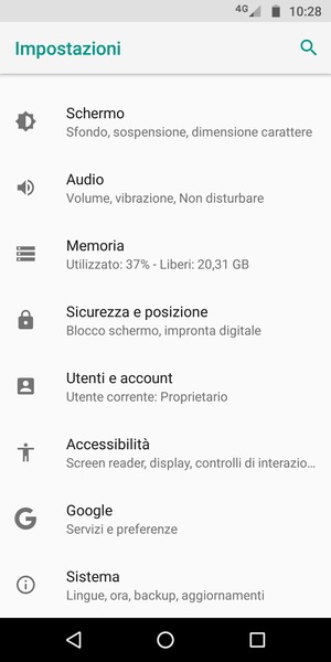 Scorri e seleziona Utenti e account