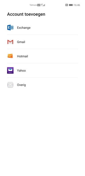 Selecteer Hotmail