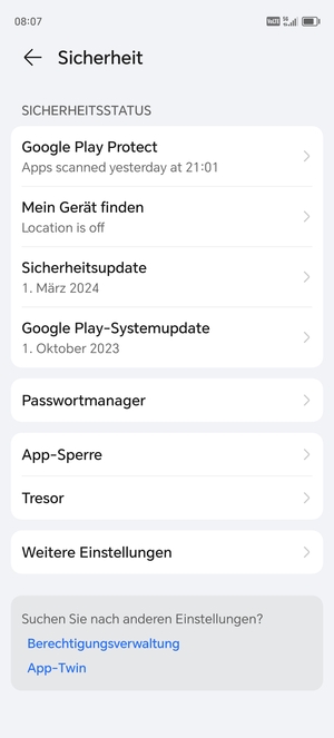 Wählen Sie Weitere Einstellungen