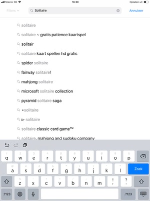Voer de app-naam in en selecteer Zoek