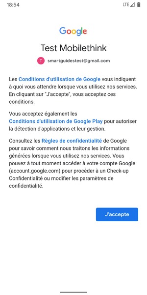 Sélectionnez J'accepte
