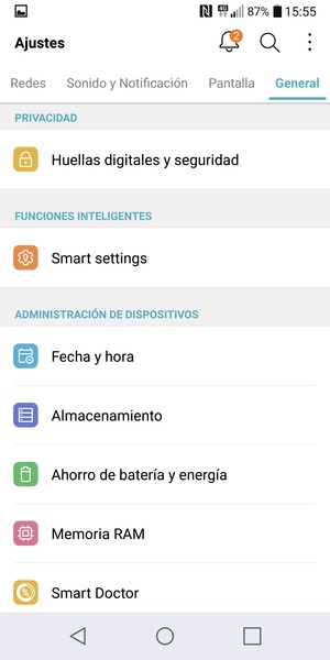 Desplácese y seleccione Huellas digitales y seguridad