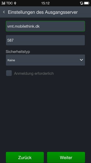 Deaktivieren Sie das Kontrollkästchen Anmeldung erforderlich und wählen Sie Weiter