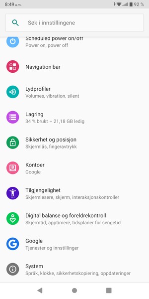 Bla til og velg System