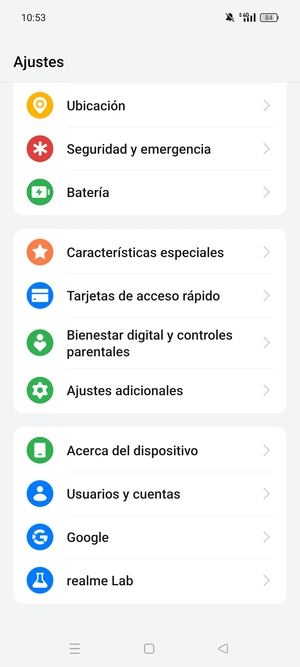 Desplácese y seleccione Acerca del dispositivo
