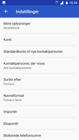 Vælg Importér