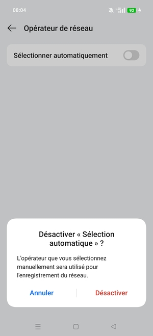 Sélectionnez Désactiver